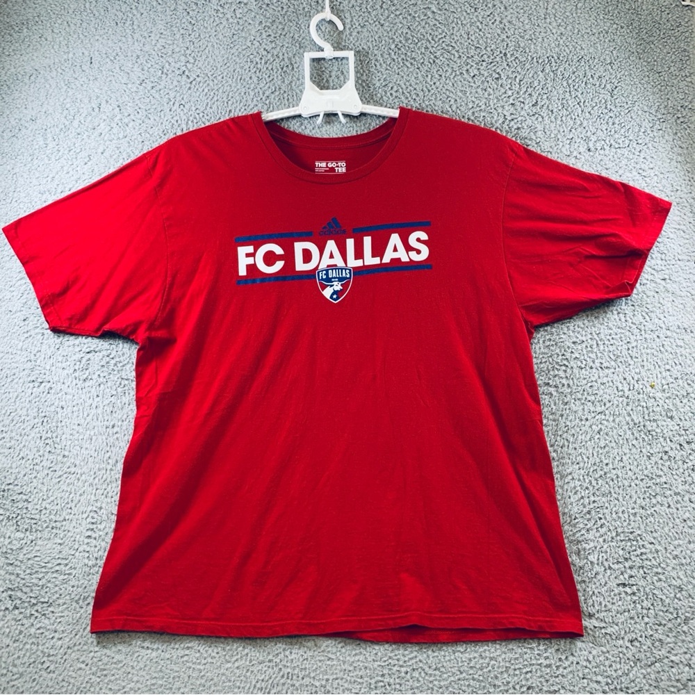 Adidas FC Dallas The Go-To Tee Men's Cotton Short Sleeve T-Shirt Red Size 2XL